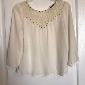Lace detail blouse from forever XXI. Off white.